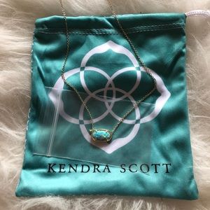 Kendra Scott Elisa Necklace in Gold and Aqua Opal